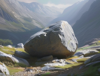 在一片静谧的山谷中，隐藏着一块被岁月遗忘的石头，它静静地躺在那里，仿佛在诉说着一个古老的故事。这就是影石，一块看似普通却又蕴含着无尽奥秘的石头